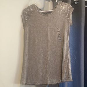NWT Philosophy T-shirt with silver rhinestones on sleeves